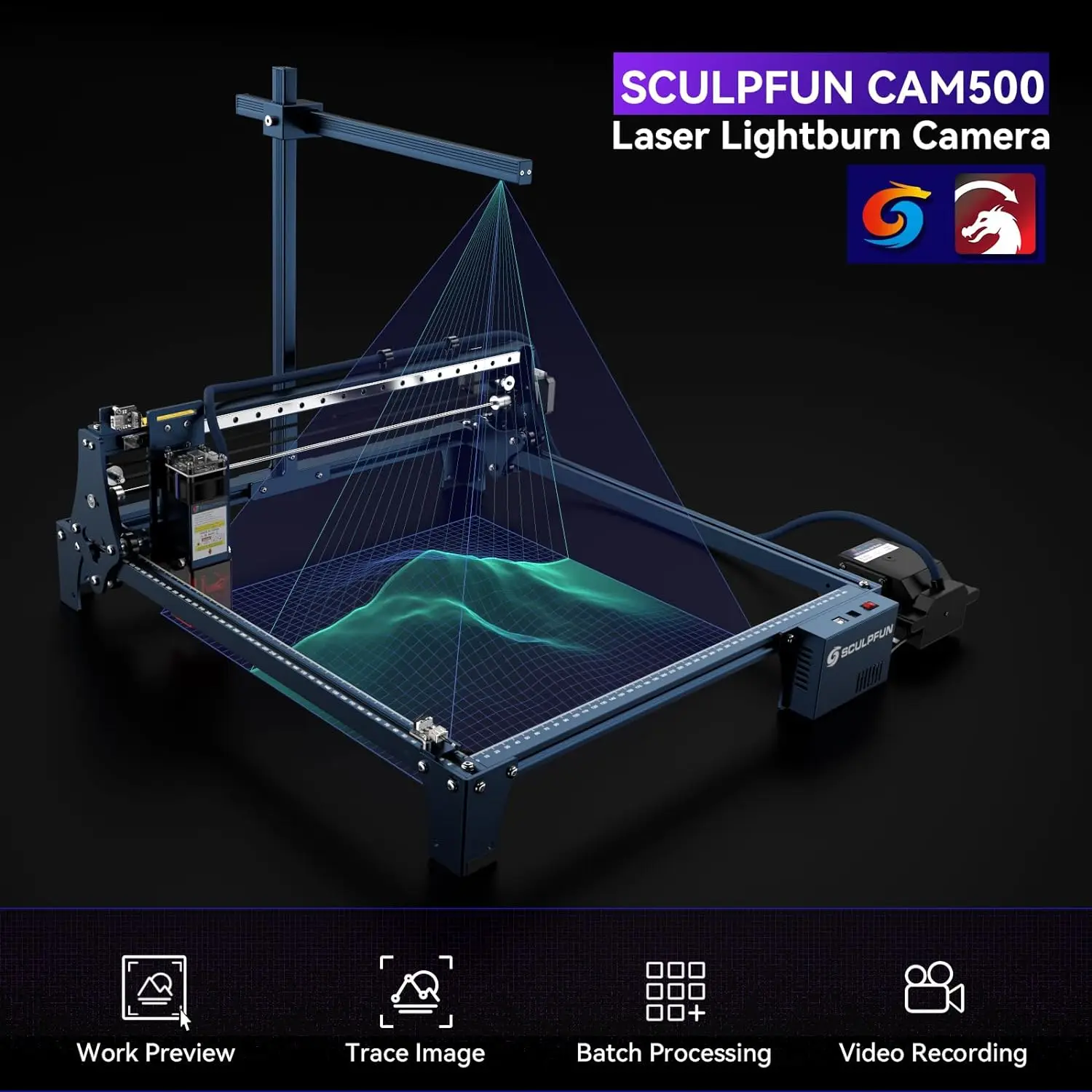 SCULPFUN CAM500 Lightburn Came - Industrial Laser Engraver review and price