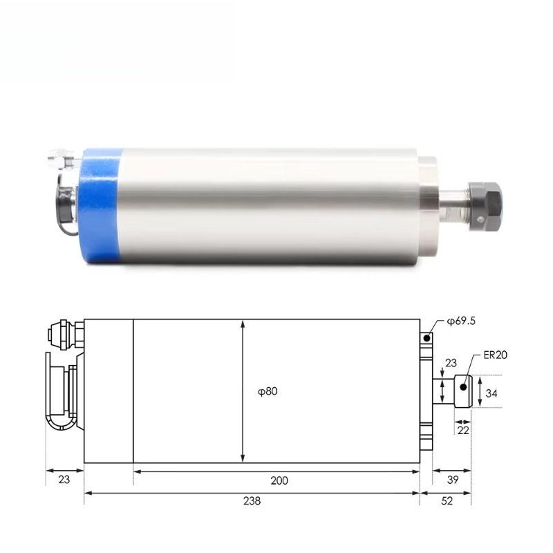 2.2KW ER20 Water Cooled Spindl - Cnc Spindle Motor review and price