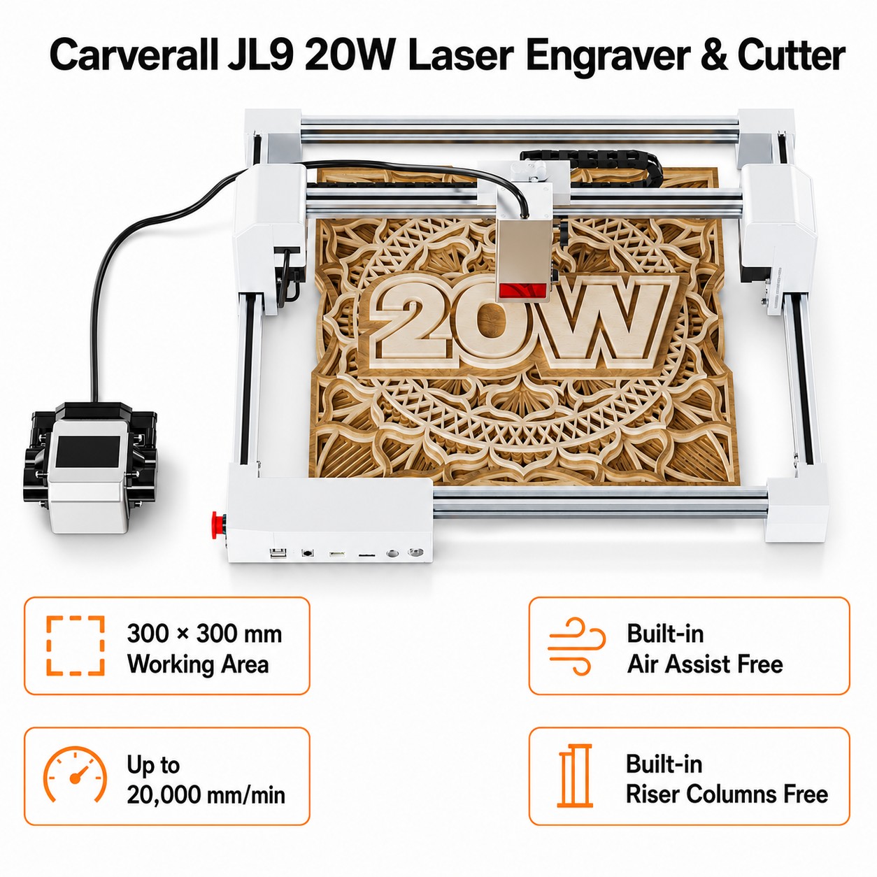 Carverall JL9 20W Laser Engrav - Industrial Laser Engraver review and price