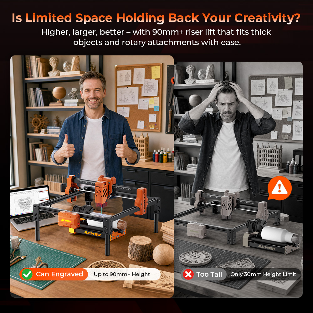 ACMER Heighten Column Laser En - Honeycomb Laser Bed review and price